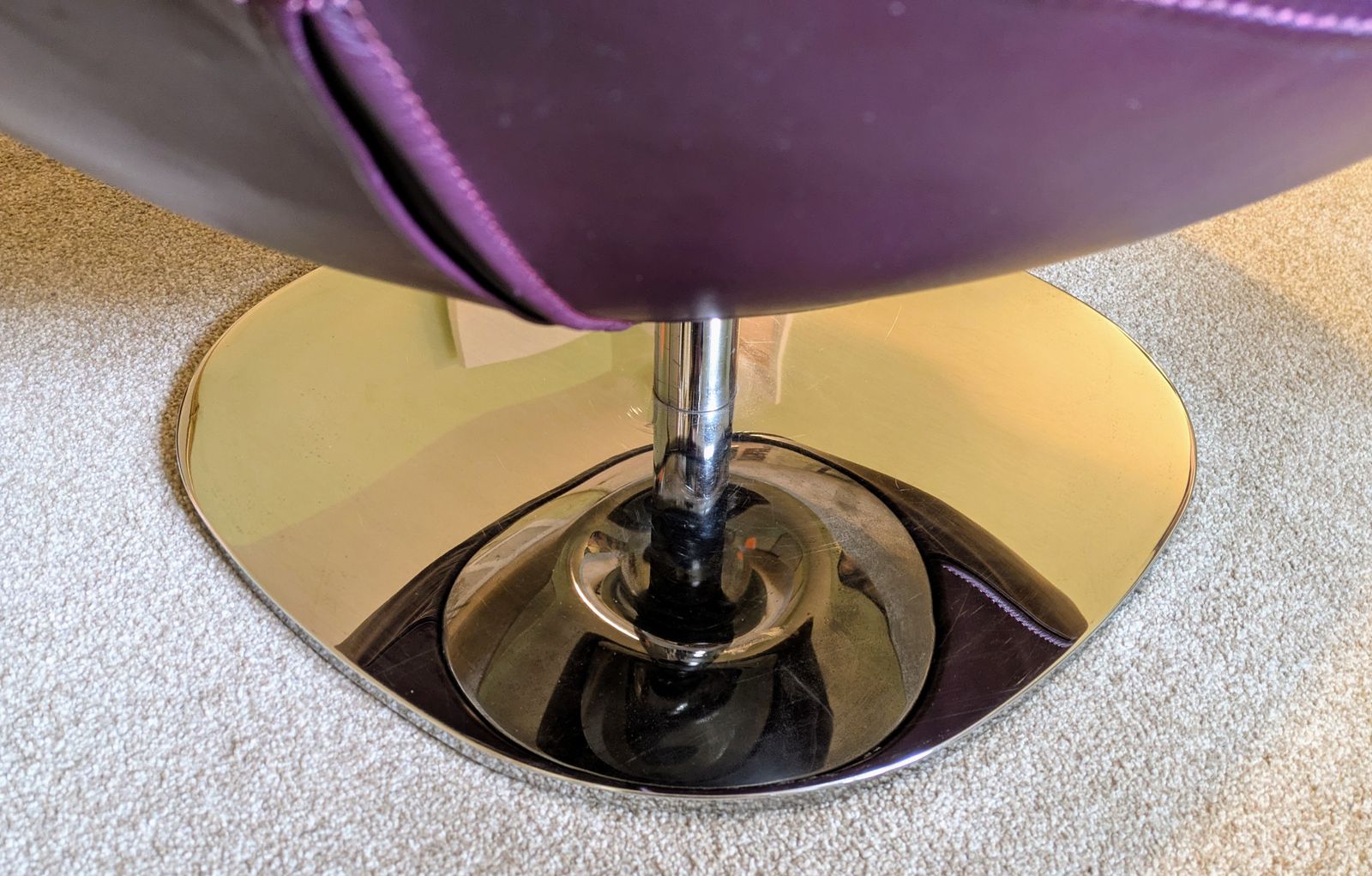 Vintage Purple Leather Egg Chair, Designed By Carl Ojerstam photo furniture