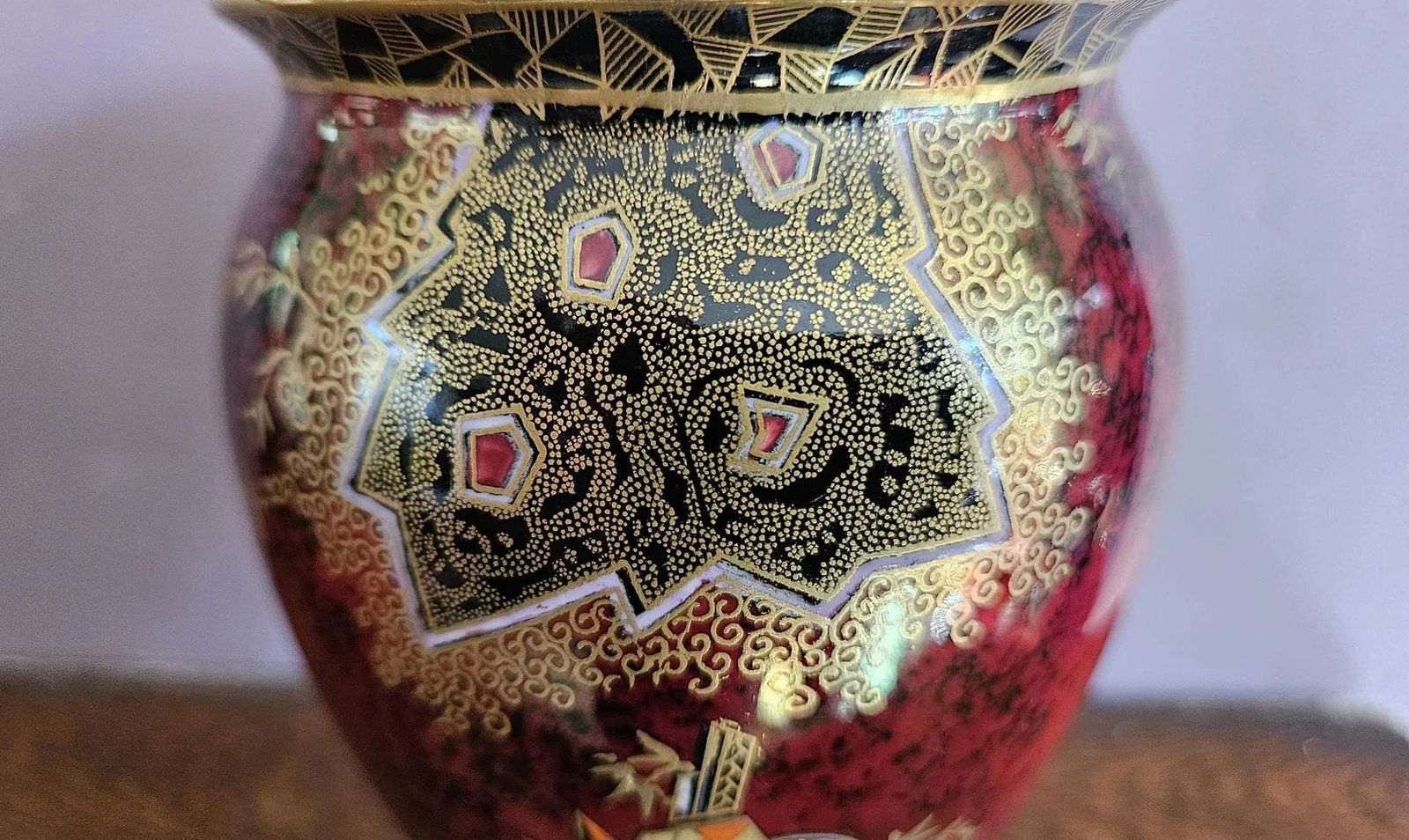 Art Deco Vase Geometric Parrot Design By Enoch Boulton For Crown Devon photo buy