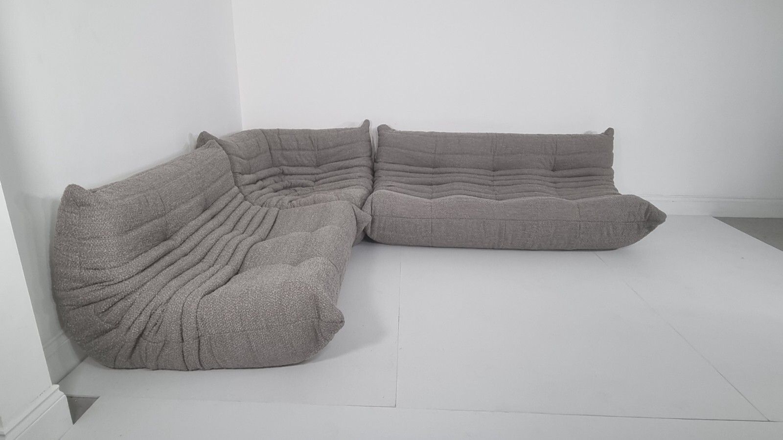 Ligne Roset Togo Set 3 Seater, 2 Seater And Corner In Grey Boucle photo buy