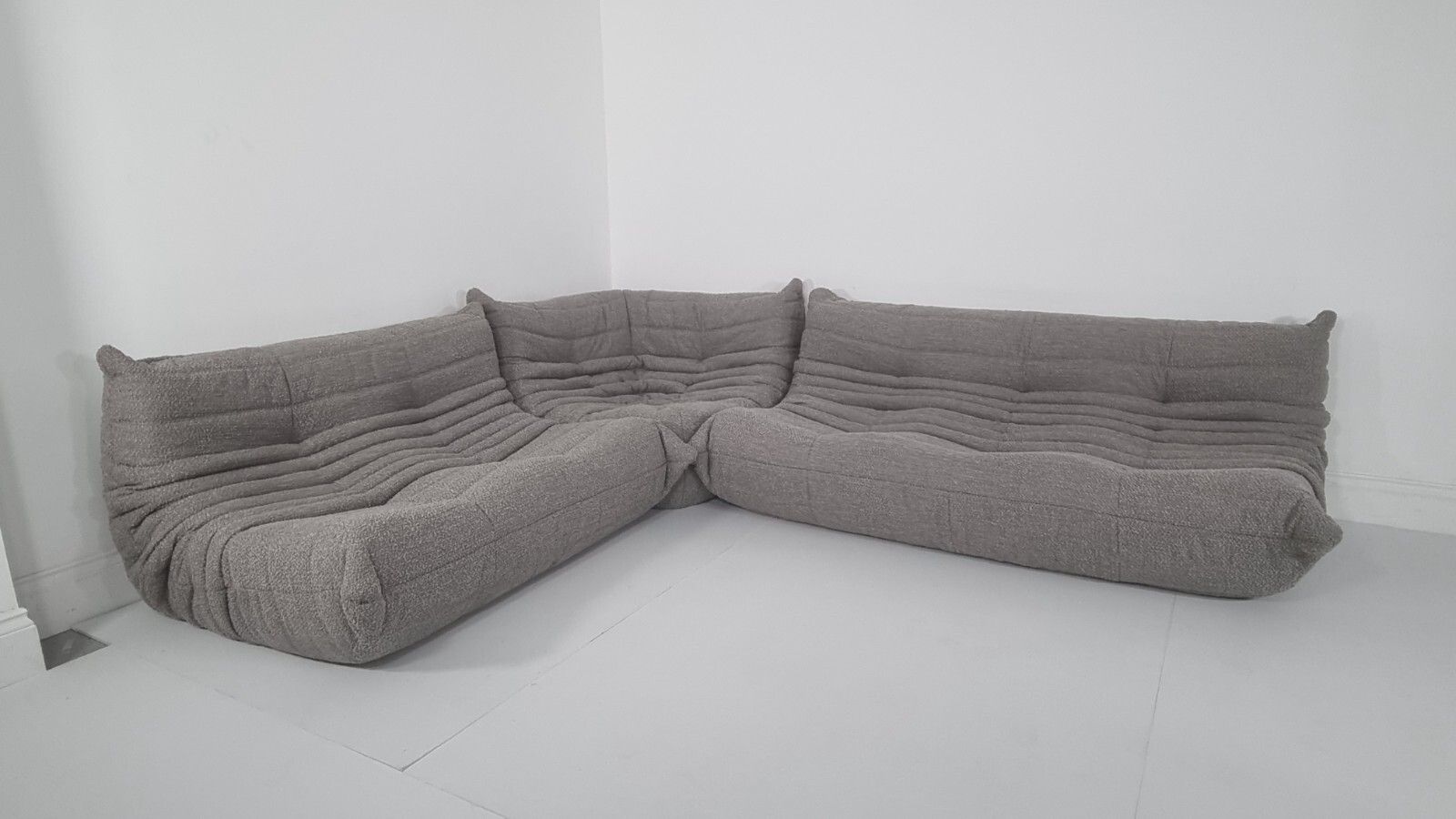 6900.0 Ligne Roset Togo Set 3 Seater, 2 Seater And Corner In Grey Boucle photo