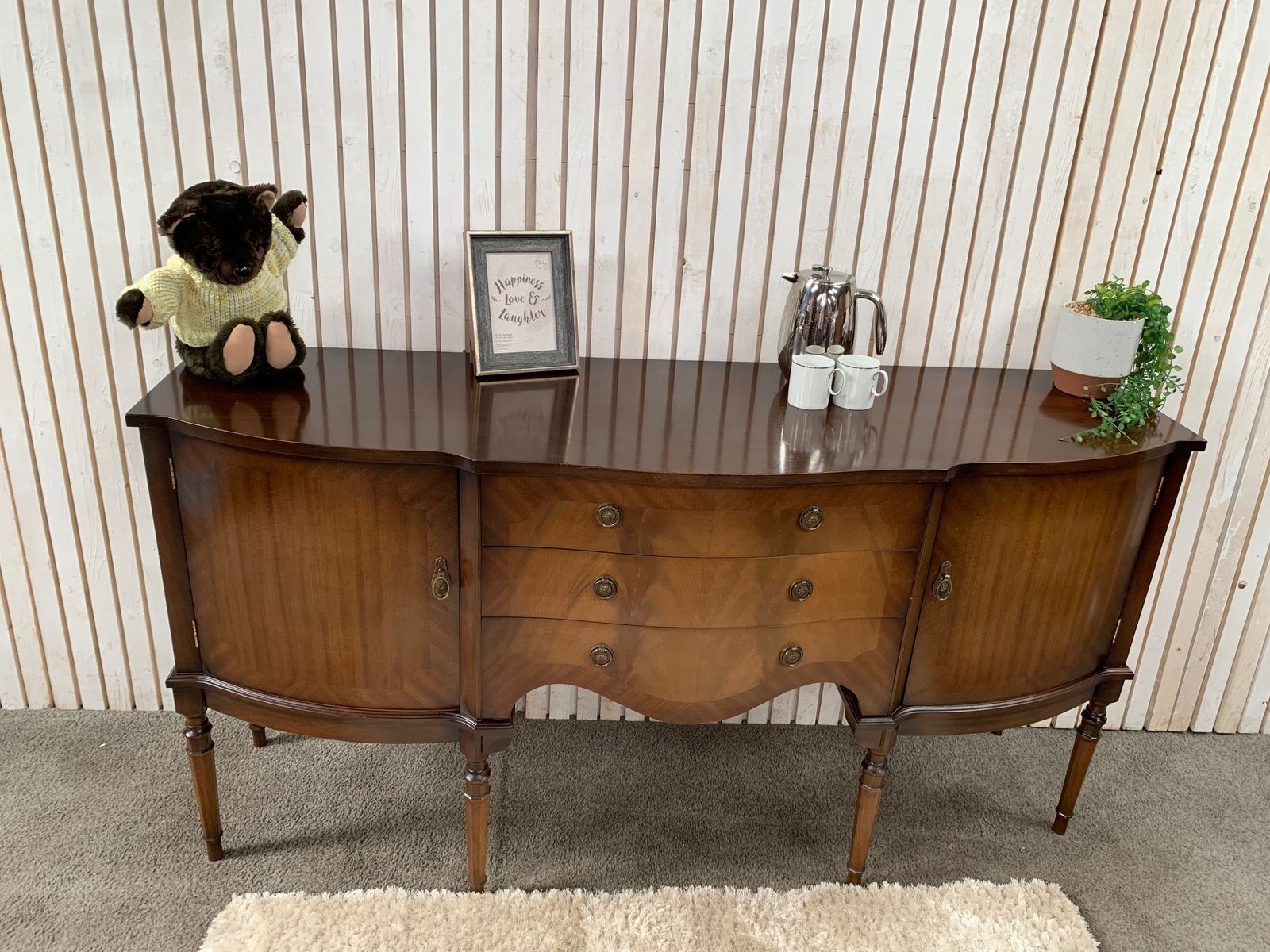 Vintage Strongbow Serpantine Sideboard With 3 Drawers And 2 Doors. photo furniture