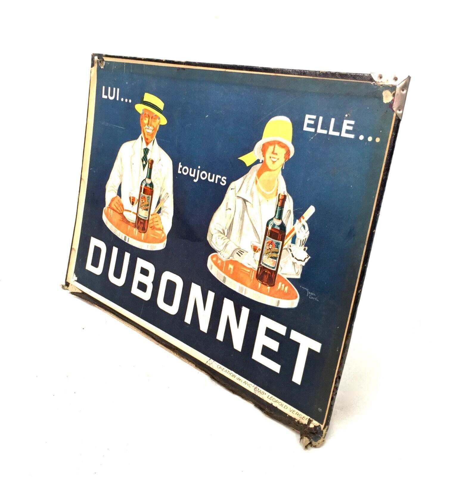 Antique Advertising   French Shop Display Promotional Showcard For Dubonnet Wine photo furniture