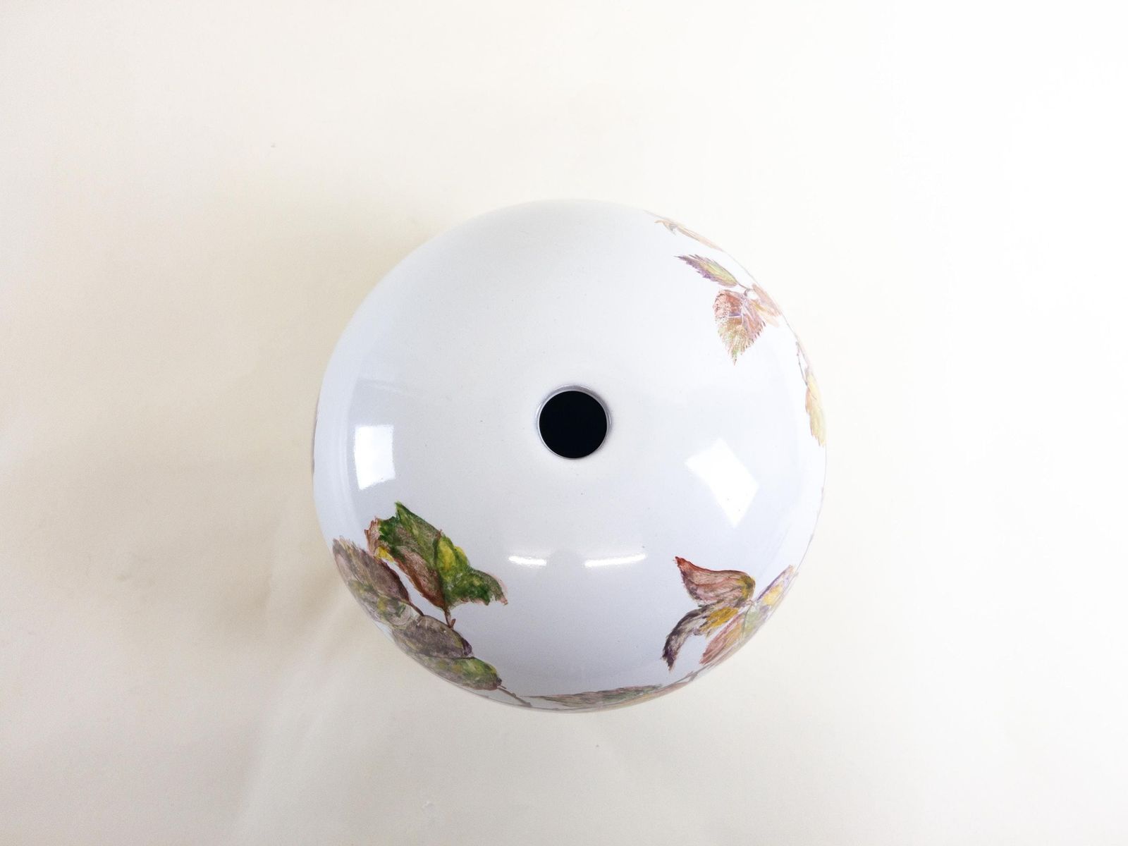 Beautiful Hand Painted 1950s Ball Shaped Lamp Base   Ball Pearl Lamp Base Only photo vintage