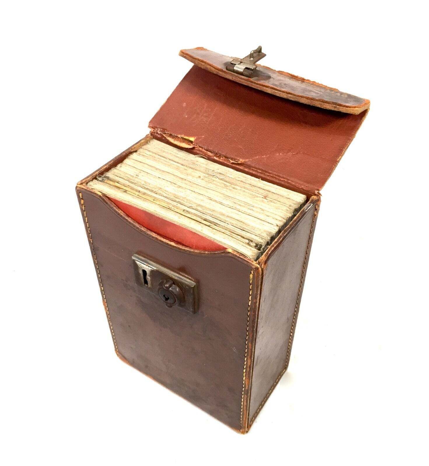 Antique Leather Cased Set Of Firestone Mileage Maps For England & Wales C.1910 photo for sale