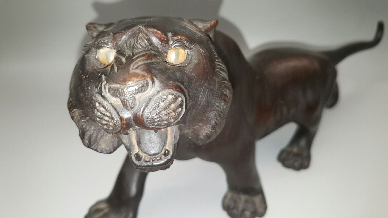 Fine Japanese Meiji (Late 19thc) Bronze Tiger photo Art