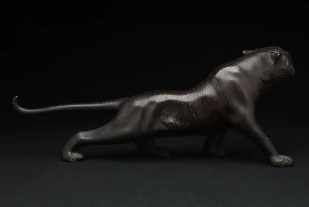 Art Fine Japanese Meiji (Late 19thc) Bronze Tiger photo
