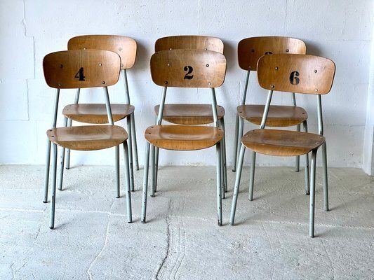 photo for sale Vintage School Chairs, 1970s, Set Of 6