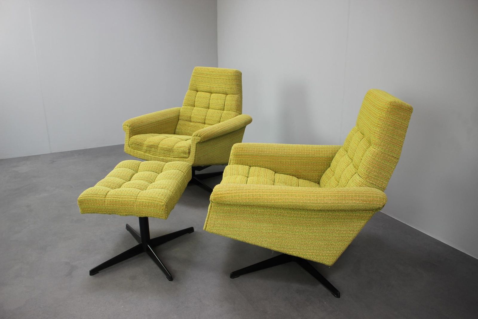 Mid Century Pair Of Armchairs Tabouret By Morávek A Munzar, 1968s, Czsk photo for sale