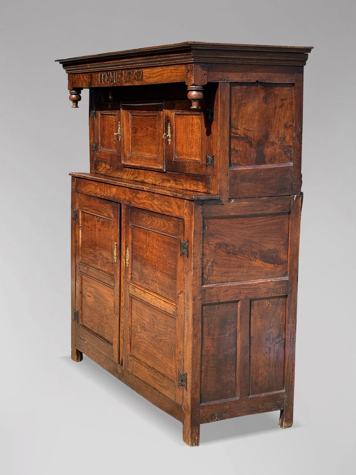 18th Century English Elm Court Cupboard photo buy