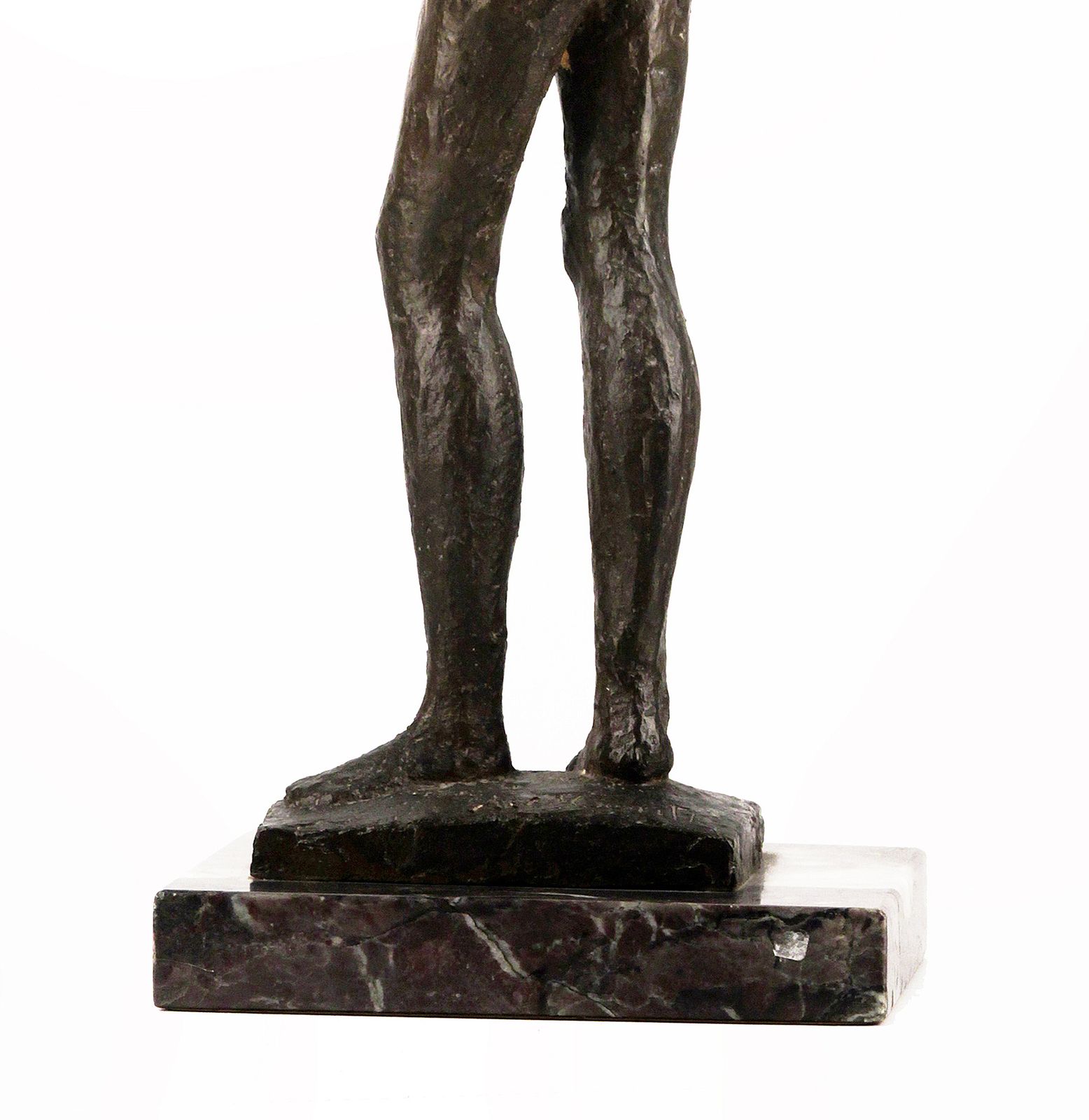 photo furniture Early 20th Century Expressionist Patinated Bronze Woman Sculpture With Marble Base Signed By Italian Sculptor A. Monti