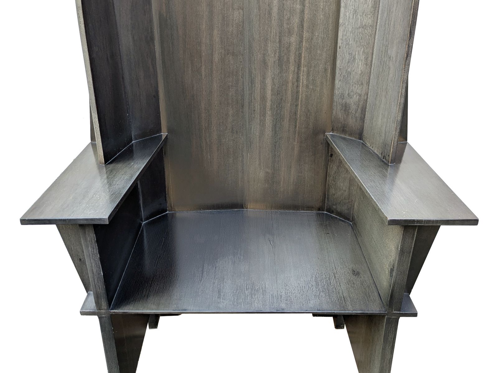2100.0 Huge Sculptural Matrix Throne Armchair In Grey Wood By Adriano E Paolo Suman For Giorgetti, 1984 photo