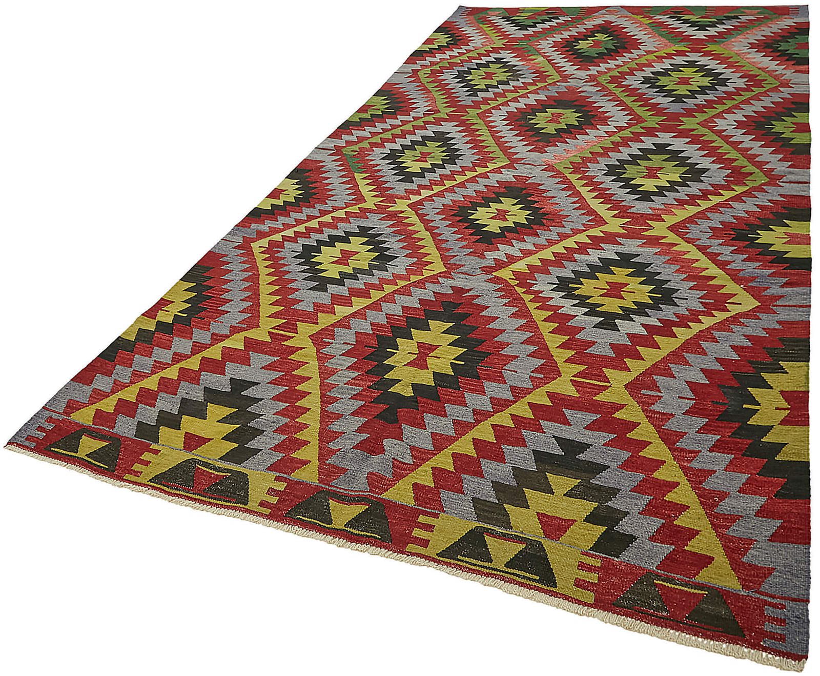 Handmade Multicolor Oriental Kilim Rug 181 Cm X 351 Cm photo for sale