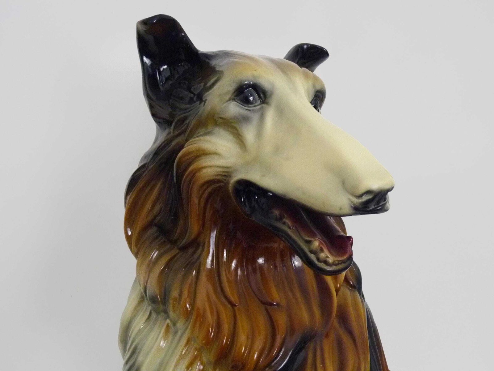 Life Size Ceramic Collie Dog Sculpture From The 1960s photo furniture