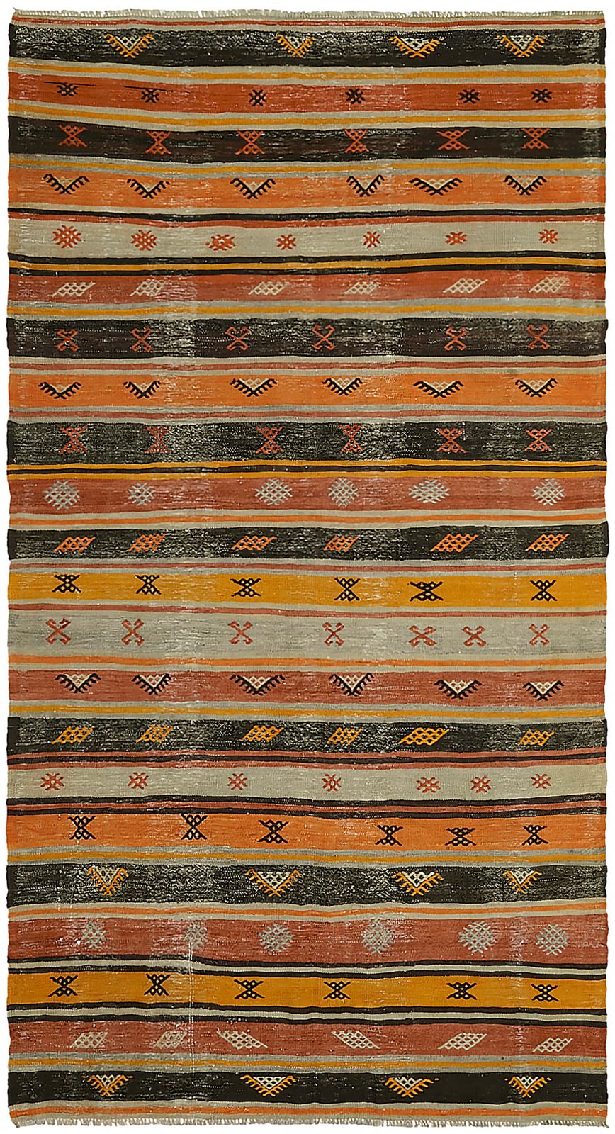 Handmade Multicolor Oriental Kilim Rug 174 Cm X 301 Cm