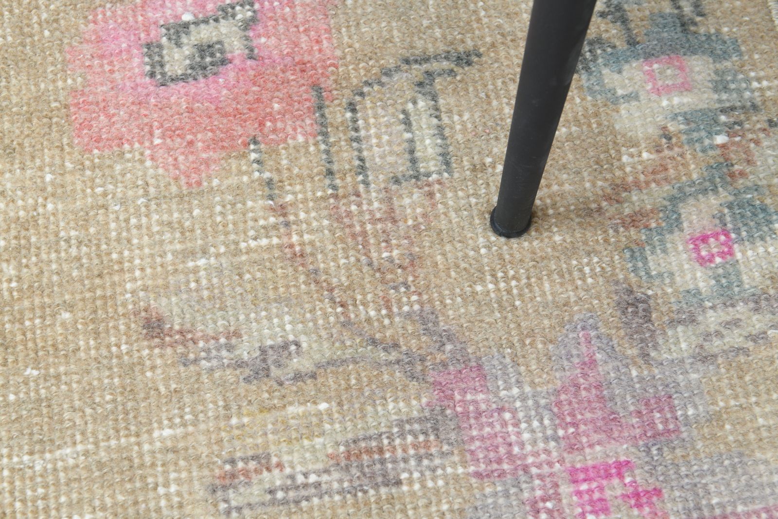 3'5x8'1 Ft, Floral Beige Vintage Turkish Runner, Rugged Kitchen Rug, Runners Stairs, Farmhouse Decor, Washable, Eclectic, Handmade Oushak Rugs, Wool photo furniture