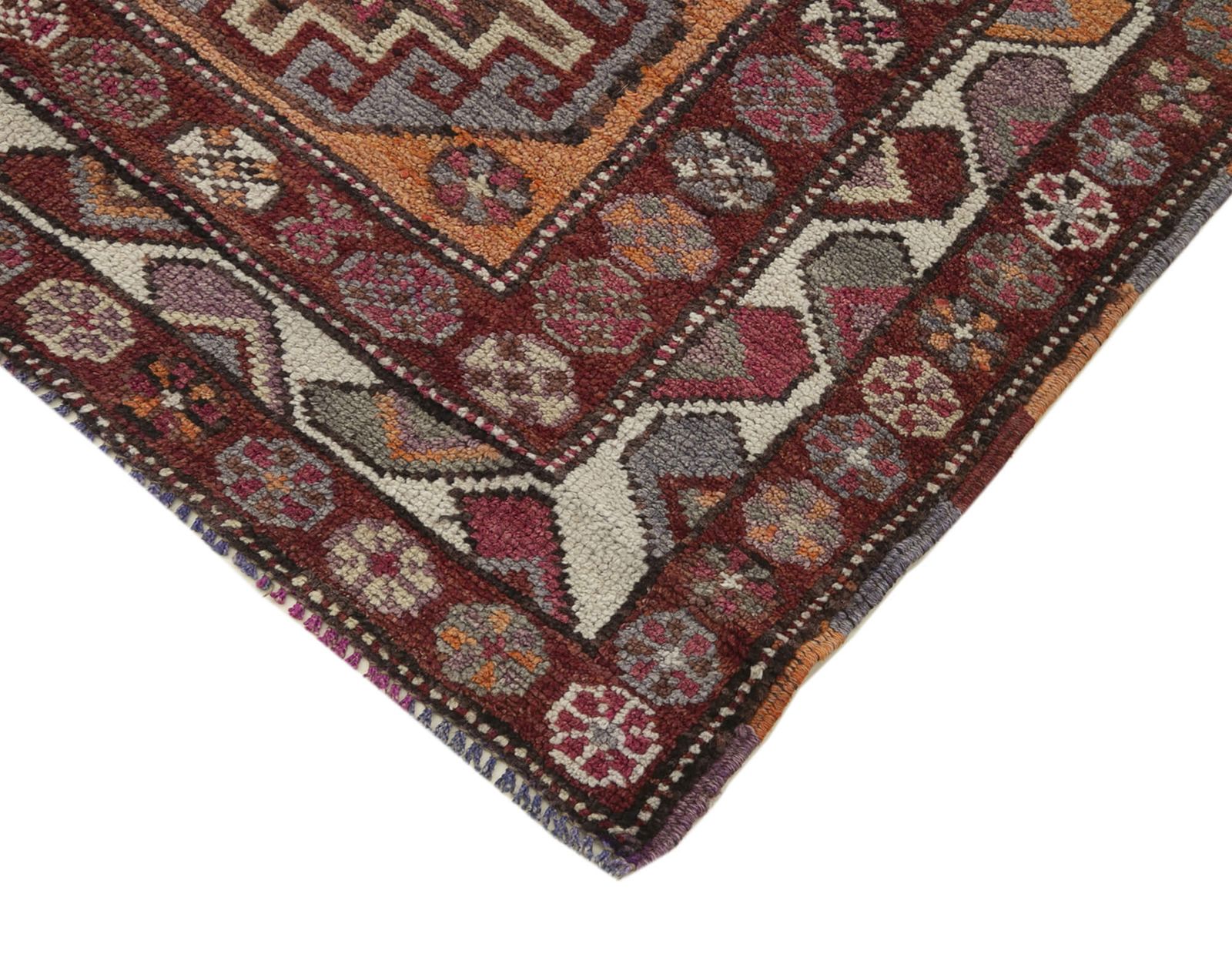 Handmade Purple Boho Runner Rugs 91 Cm X 375 Cm photo Textiles