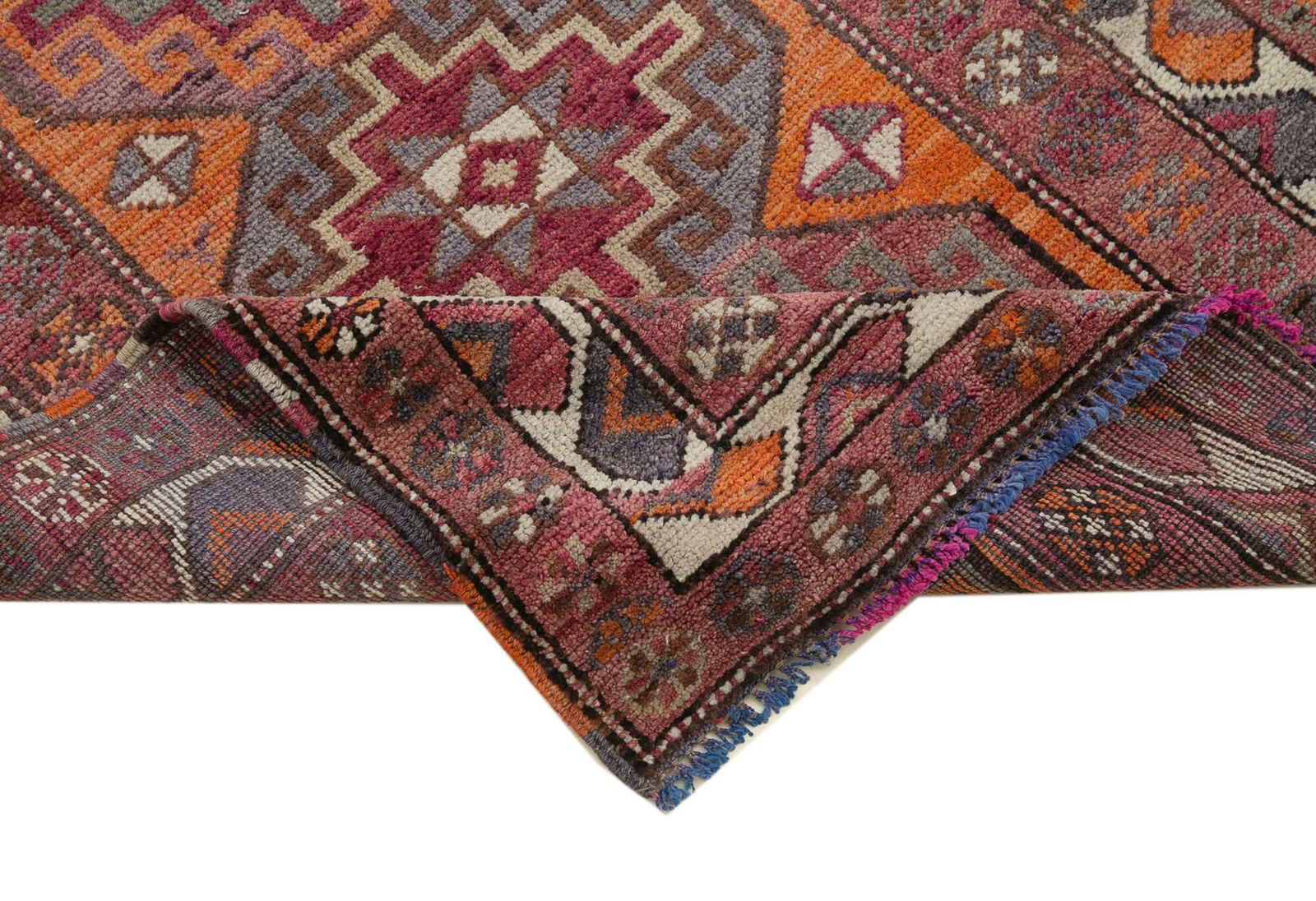 Handmade Purple Boho Runner Rugs 91 Cm X 375 Cm photo vinterior