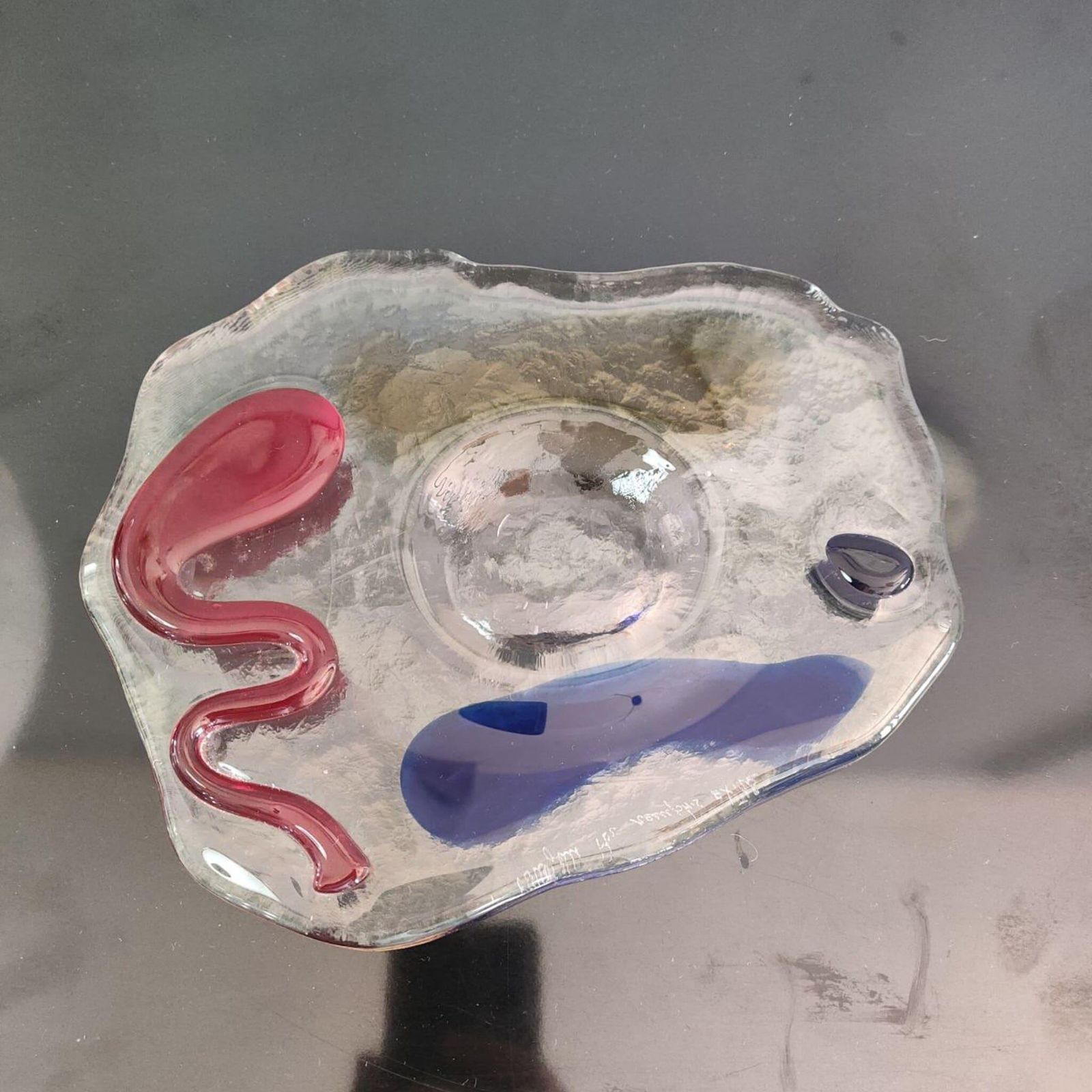 Mid Century Modern Murano Glass Catchall Ashtray Luigi Serafini Memphis 1980s photo furniture