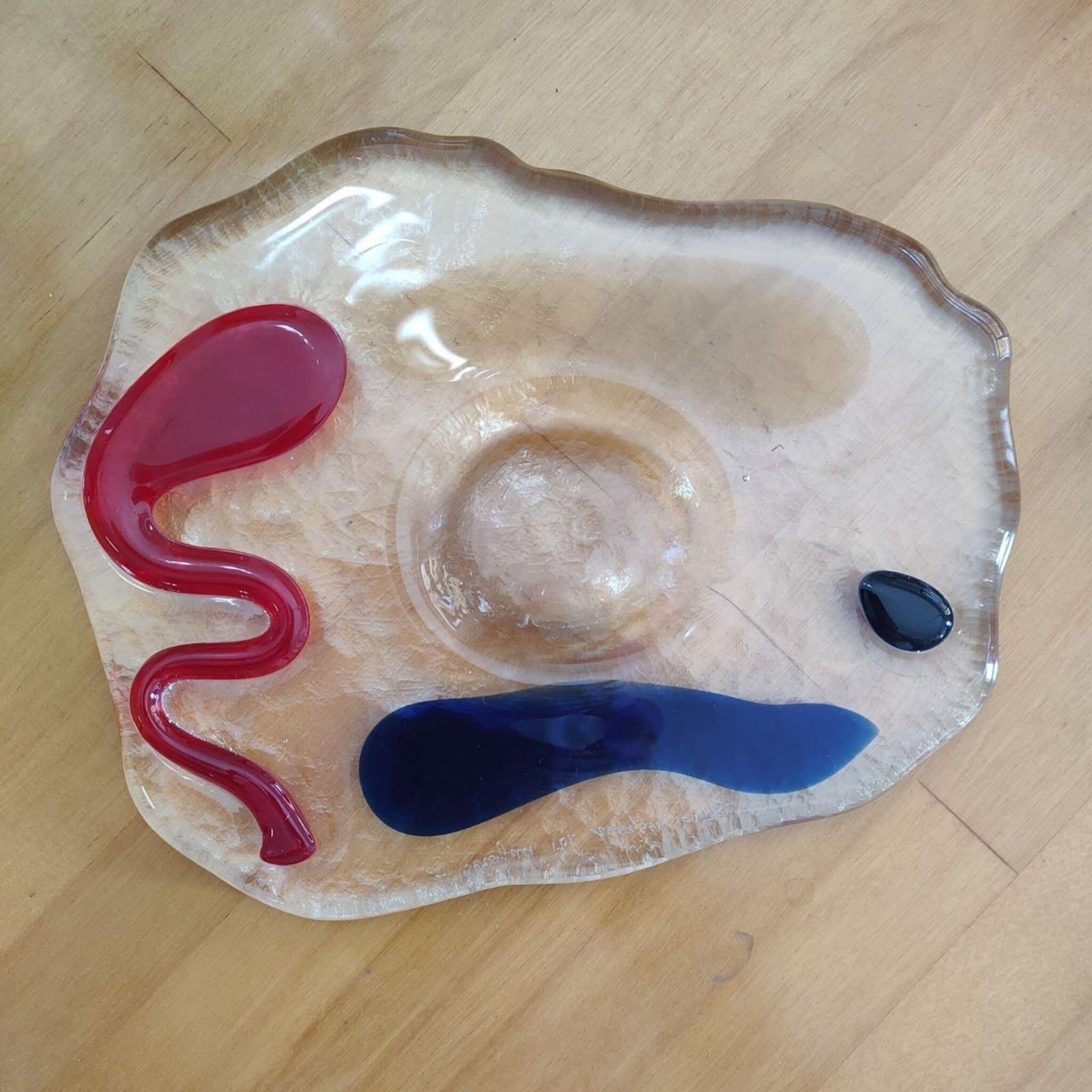 559.0 Mid Century Modern Murano Glass Catchall Ashtray Luigi Serafini Memphis 1980s photo