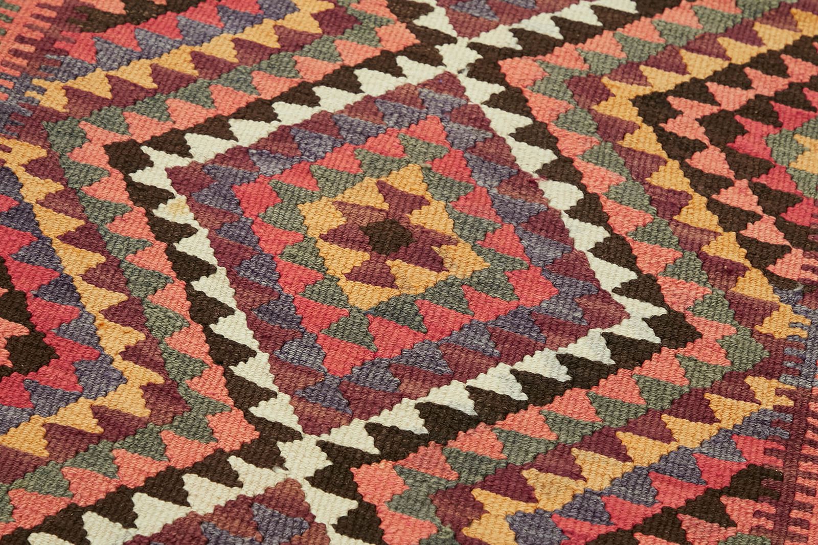 Handmade Multicolor Boho Runner Kilim Rug 316 Cm X 92 Cm photo 471.0