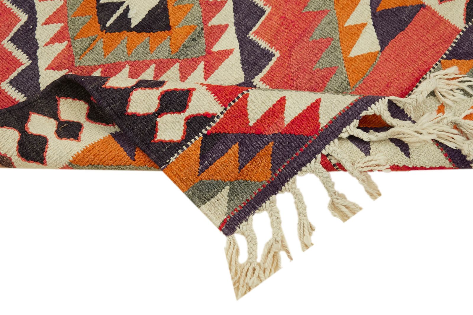 Handmade Multicolor Boho Runner Kilim Rug 100 Cm X 345 Cm photo vinterior