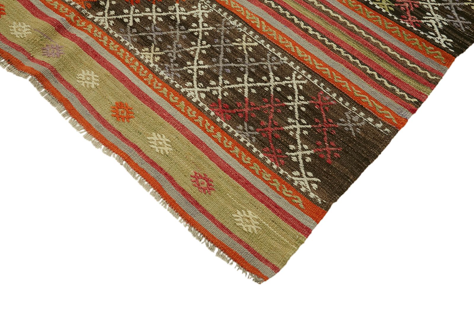 Handmade Multicolor Oriental Kilim Rug 174 Cm X 255 Cm photo Textiles