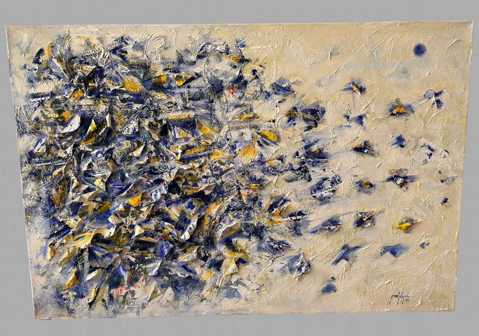 Jeanfilip   Large Acrylic, Collage On Canvas   Le Vol De Papillons   Signed 2012