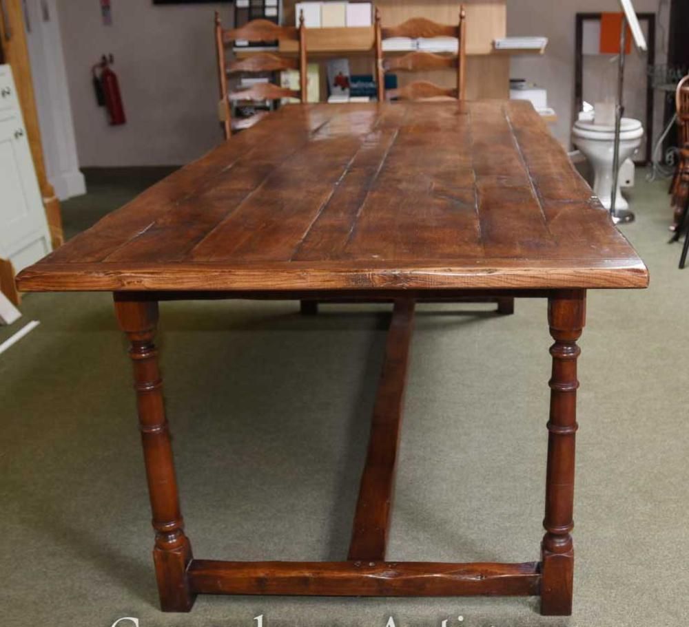 Slim Refectory Table English Oak Farmhouse Furniture photo furniture