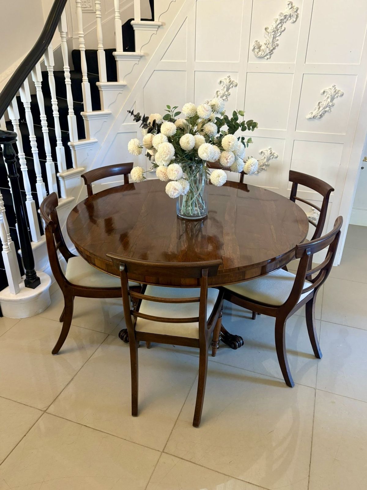 Outstanding Quality Antique 19th Century Carved Rosewood Circular Dining Table photo furniture