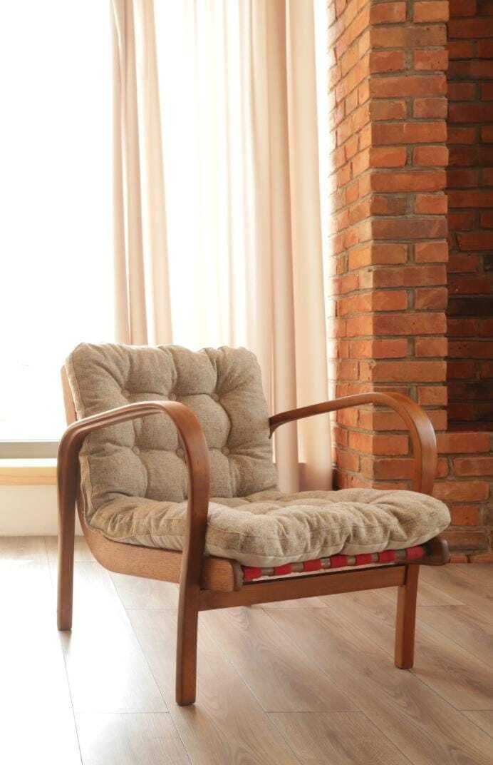 Lounge Chair By Czechoslovakian Duet Designer K.Kozelka & A.Kropacek, 1940s, Bentwood, Natural Recycling Upholstery, Full Refurbished