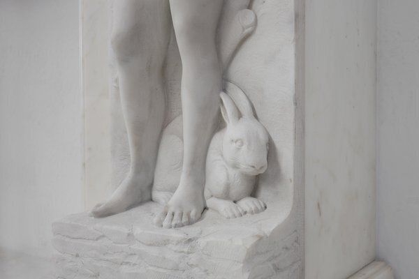13450.0 French Carrara Marble Fire Place, 1950s photo