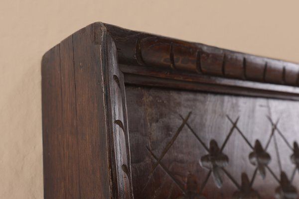 Large Portugees Neo Gothic Wall Panel In Carved Oak, 1850s photo vintage