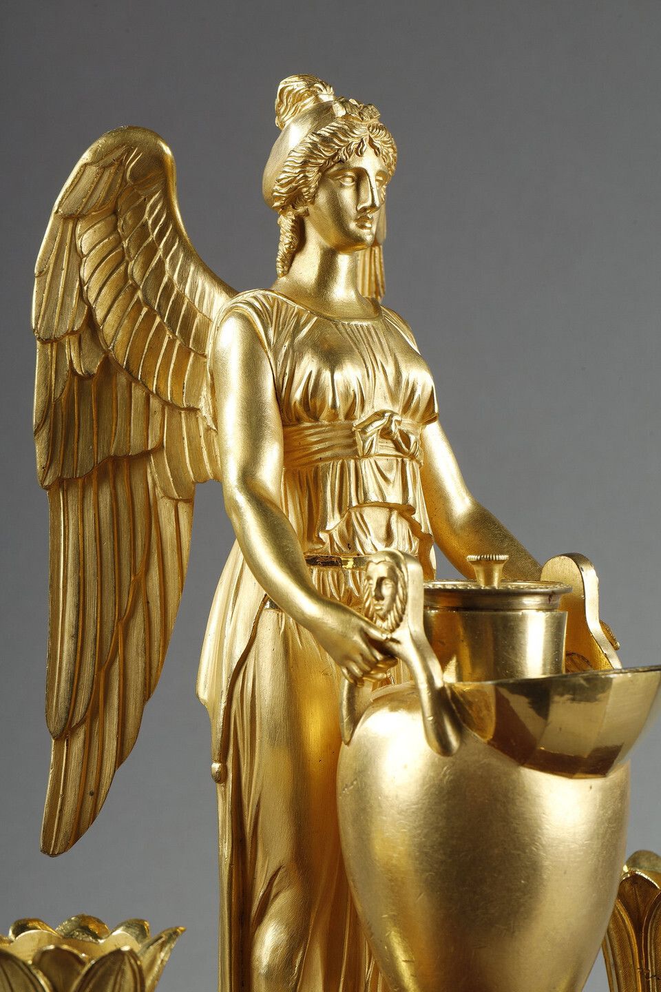 8850.0 Gilt Bronze And Griotte Red Marble Inkwell, Empire Period, Early 19th Century photo