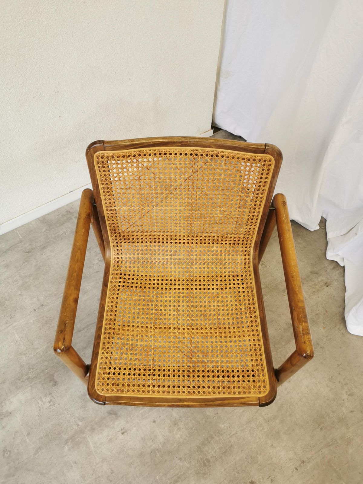 Vintage Wooden Armchair With Cane By Branko Ursic For Stol Kamnik / 1970s Yugoslavia / Mid Century Lounge Reading Chair Centerpiece photo furniture