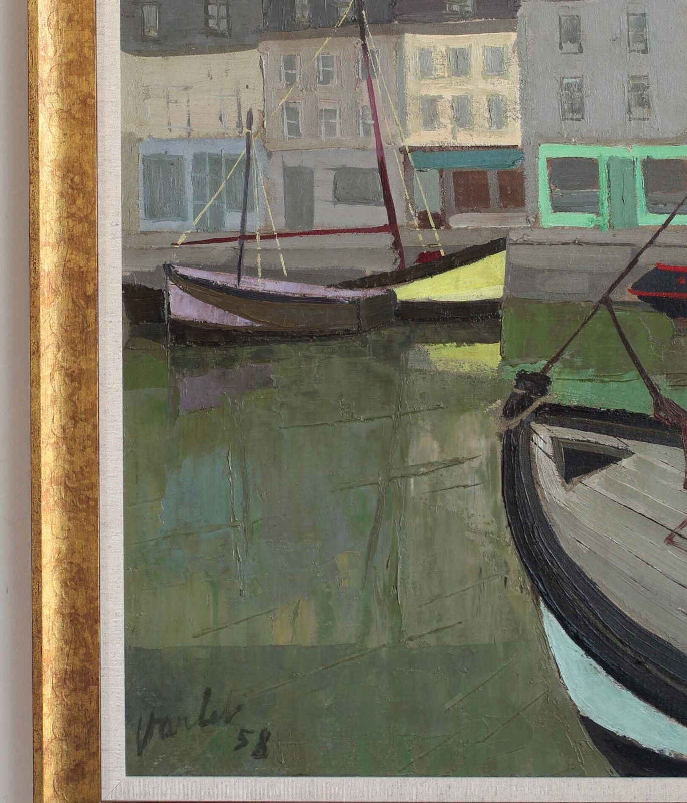 The Port Of Honfleur' By Julien Varlet (1958) photo for sale