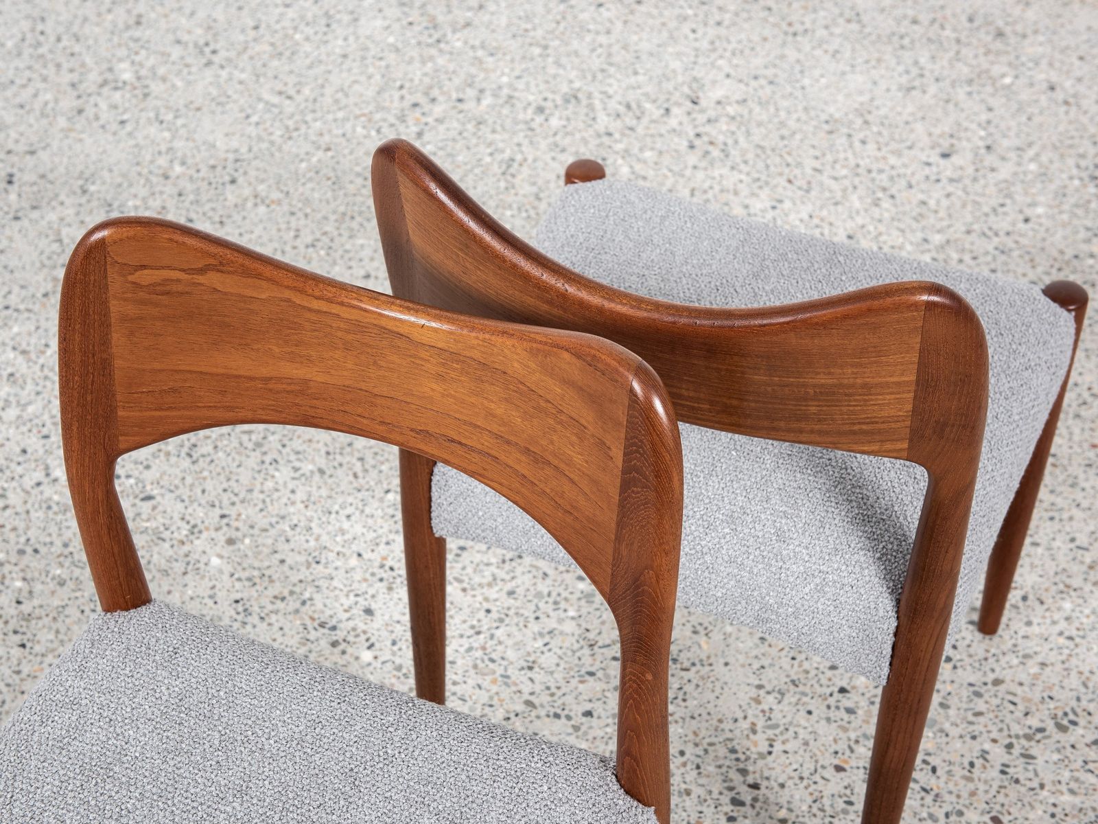 Midcentury Set Of 4 Dining Chairs In Teak By Arne Hovmand Olsen For Mogens Kold 1960s photo vinterior