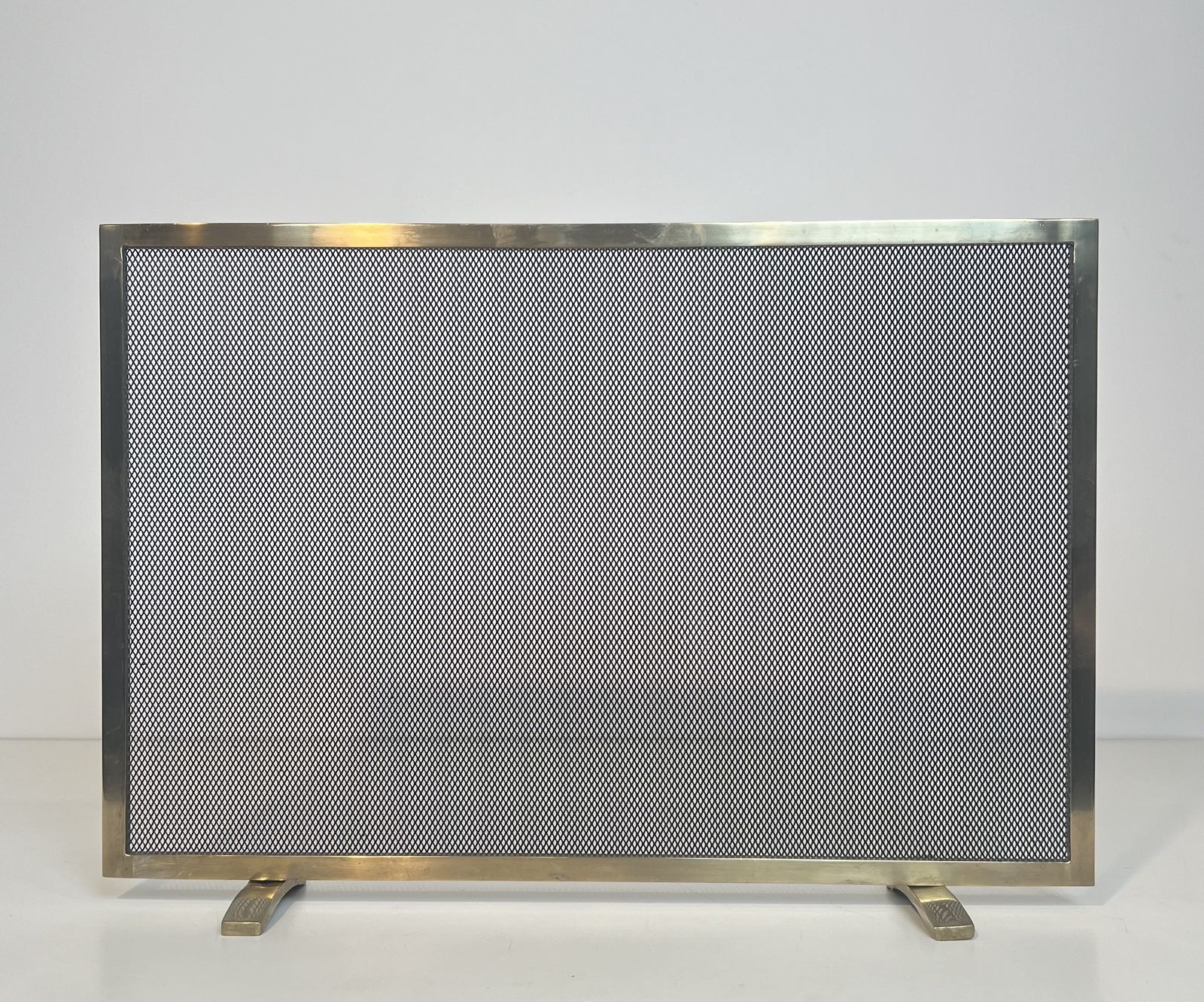 Brass And Mesh Fire Screen, 1970s
