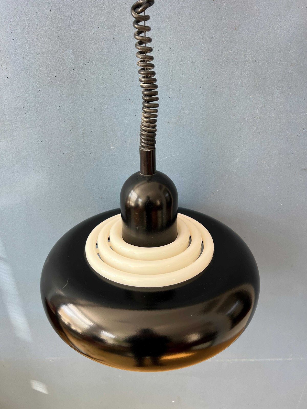 Vintage Zwarte Ufo Space Age Hanglamp Van Knud Christensen photo buy