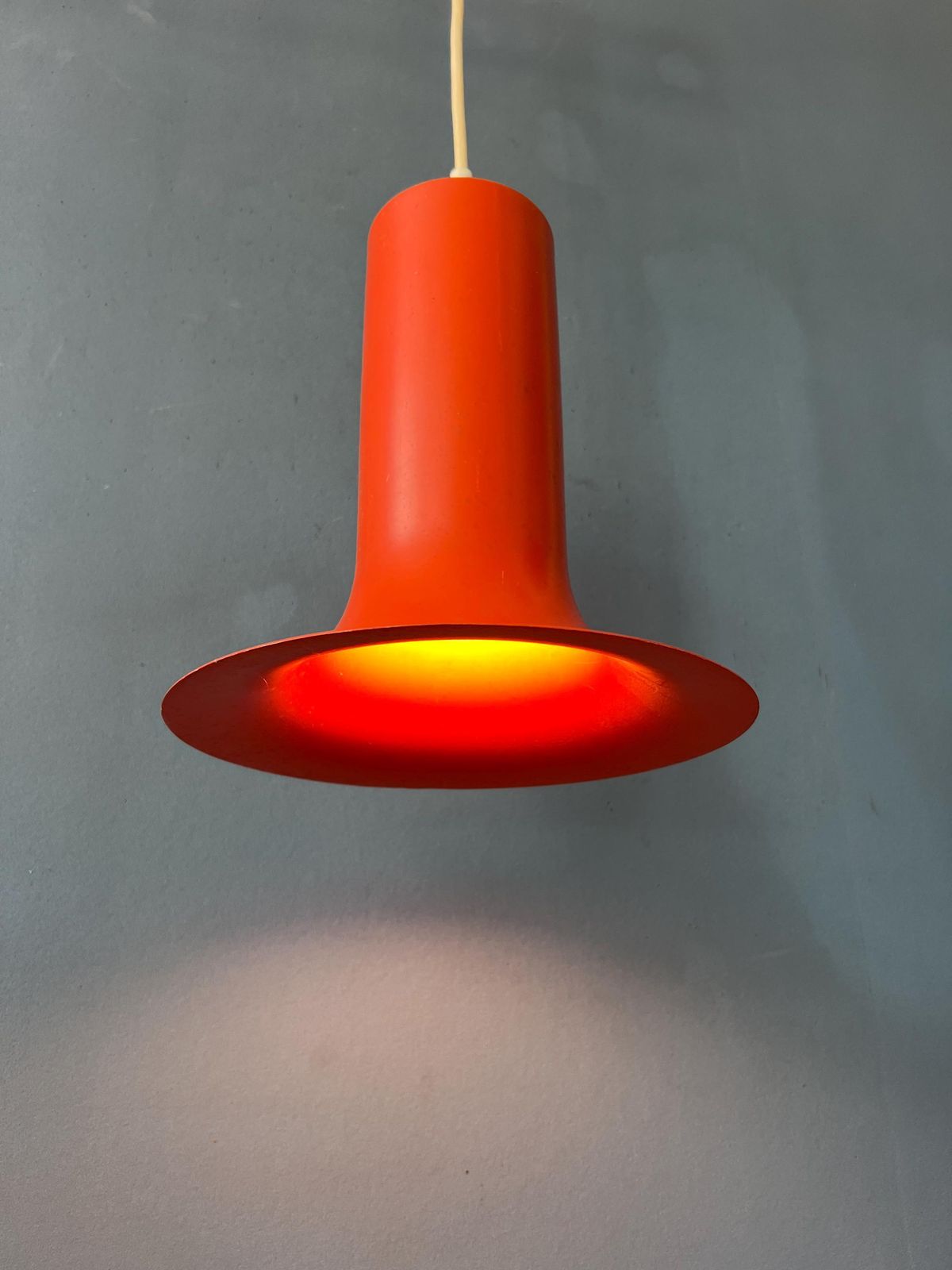 Vintage Oranje Raak Kegelvormige Hanglamp