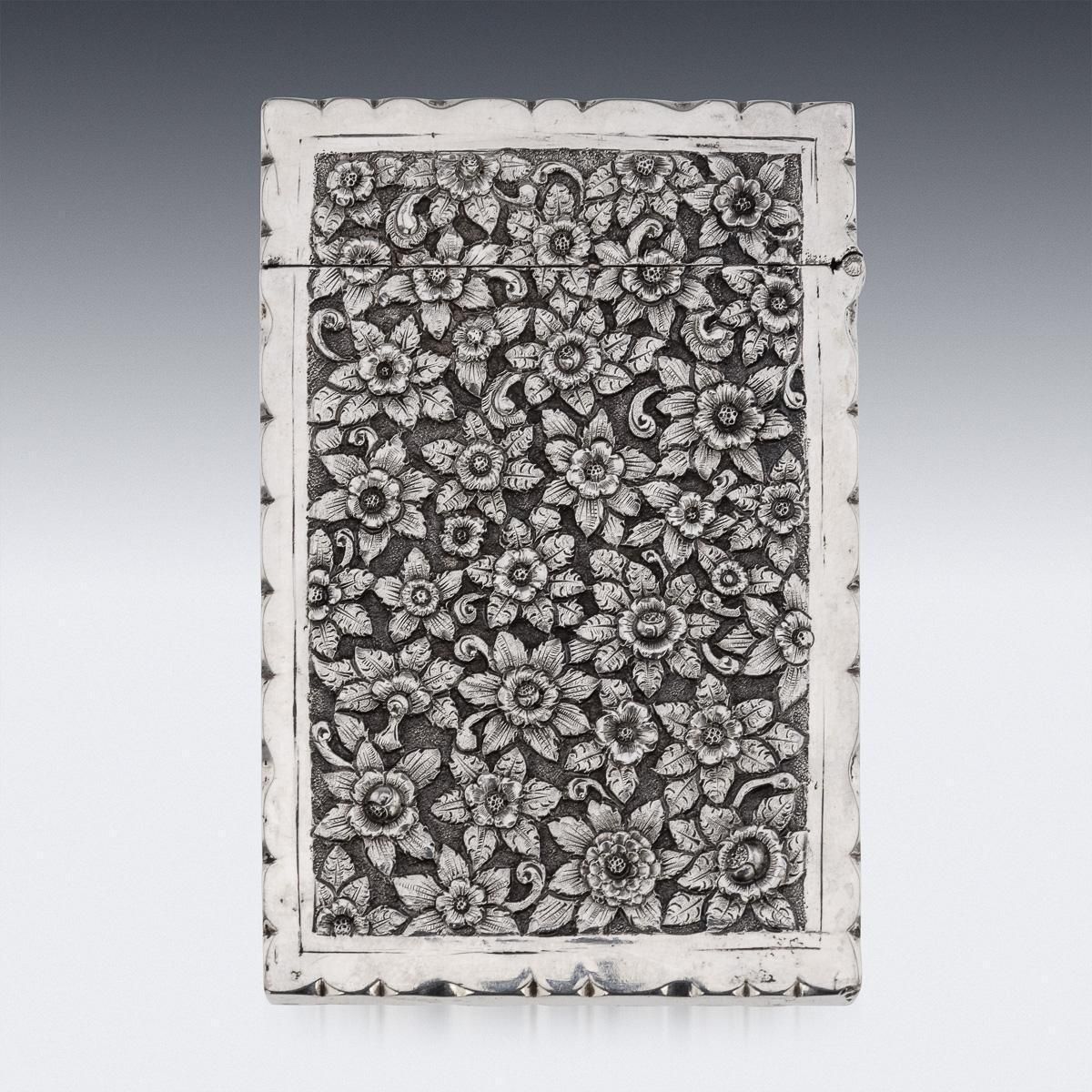 Antique 19th Century Indian Kutch Solid Silver Cigarette Case C.1890 photo Home Decor