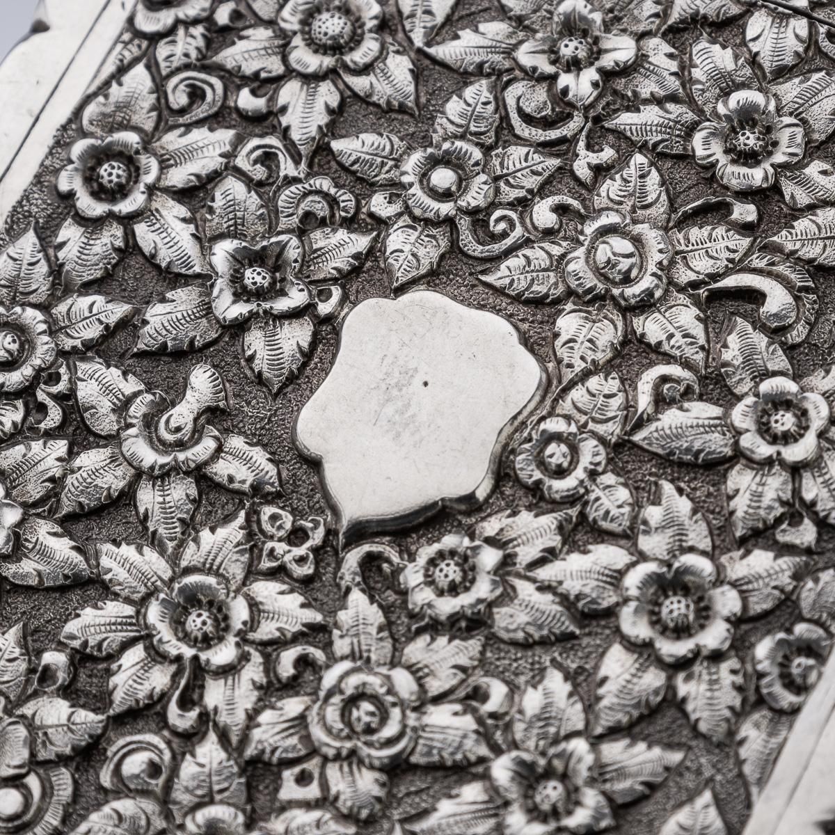 Antique 19th Century Indian Kutch Solid Silver Cigarette Case C.1890 photo buy