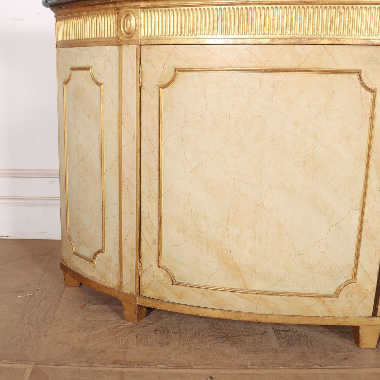 English Marble Top Demi Lune Side Cabinet photo for sale