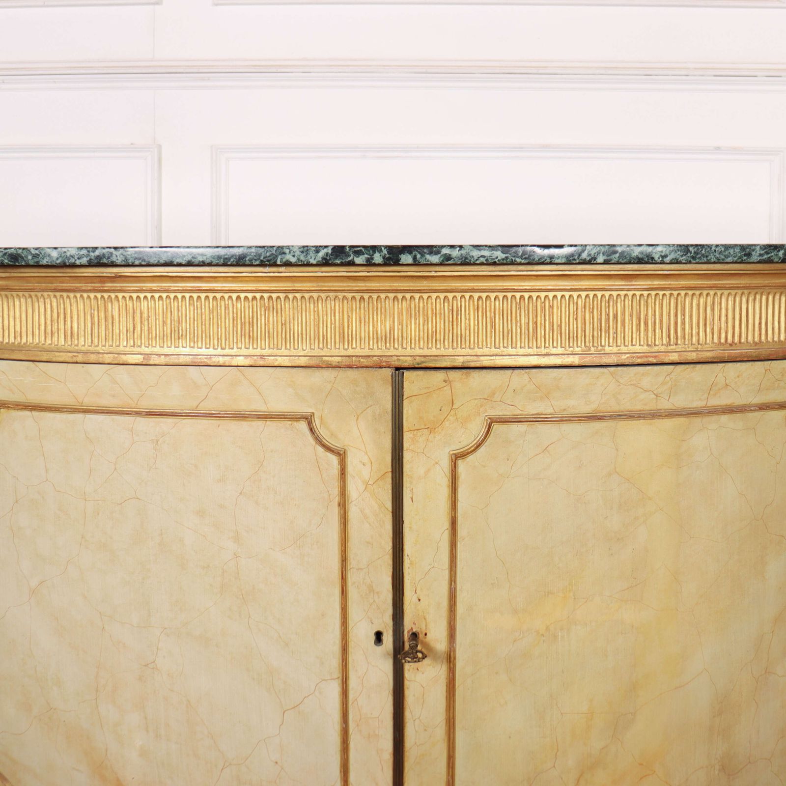 English Marble Top Demi Lune Side Cabinet photo Furniture