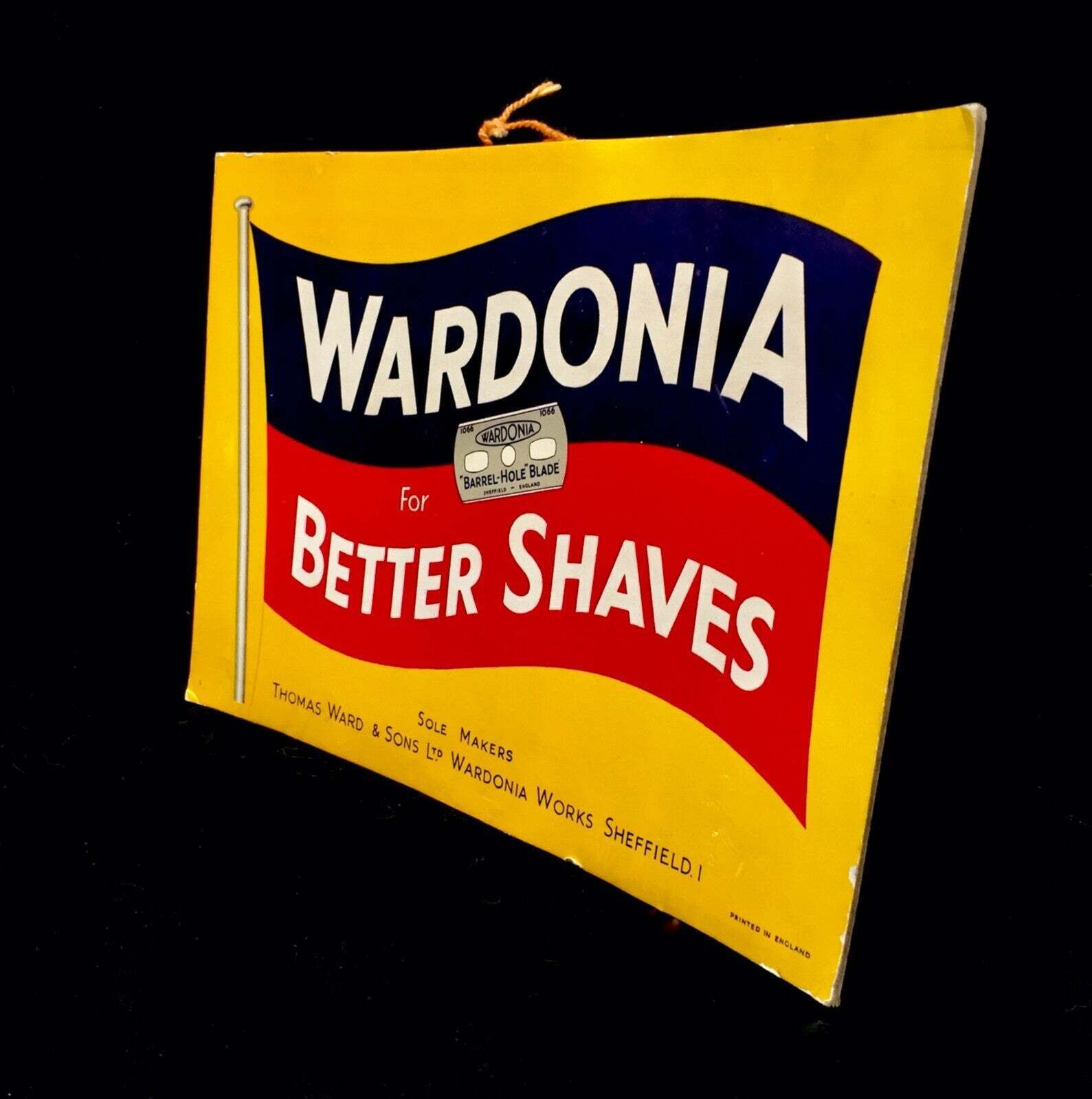 Antique Advertising   Shop Display Promotional Showcard Thomas Ward & Son Razors photo furniture