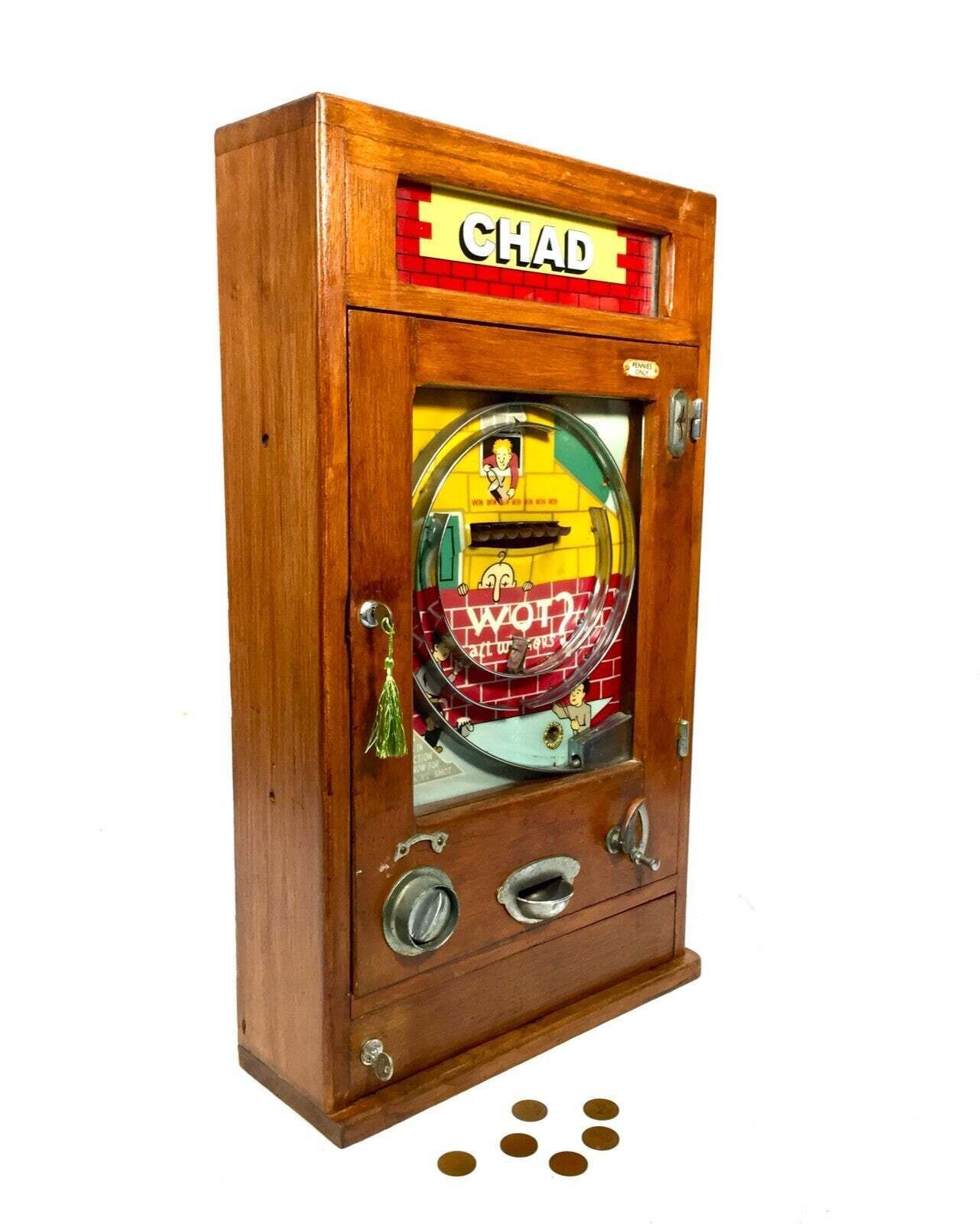 Antique 1950s Oliver Whales 'Chad' Arcade Allwin Coin Operated Machine Working