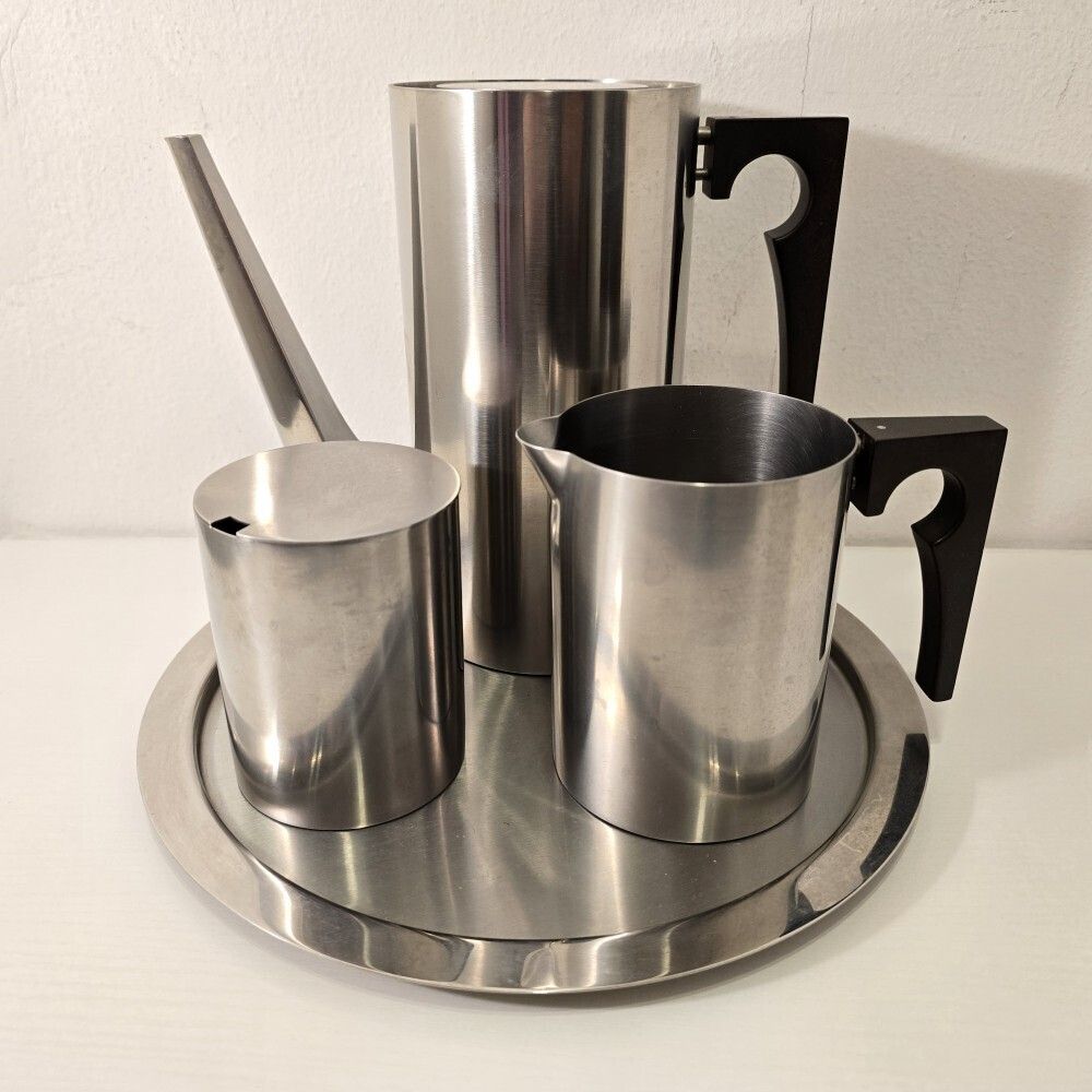 1960s Arne Jacobsen For Stelton Steel Coffee Set