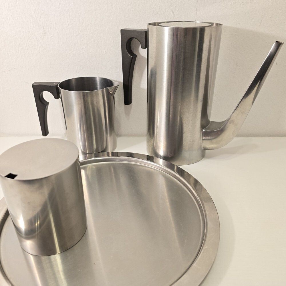 1960s Arne Jacobsen For Stelton Steel Coffee Set photo vinterior