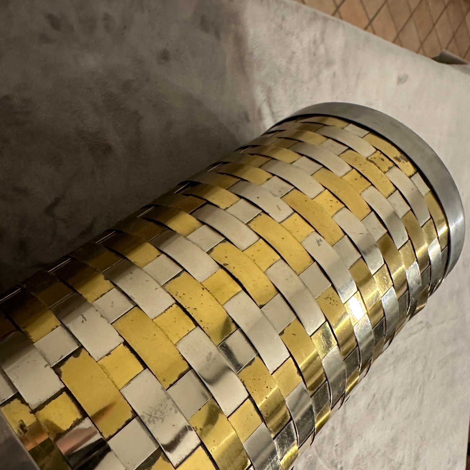 1970s Romeo Rega Mid Century Modern Brass And Silver Plate Italian Wine Cooler photo buy