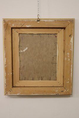 photo furniture Italian Artist, Landscape, Oil Painting On Cardboard, Framed