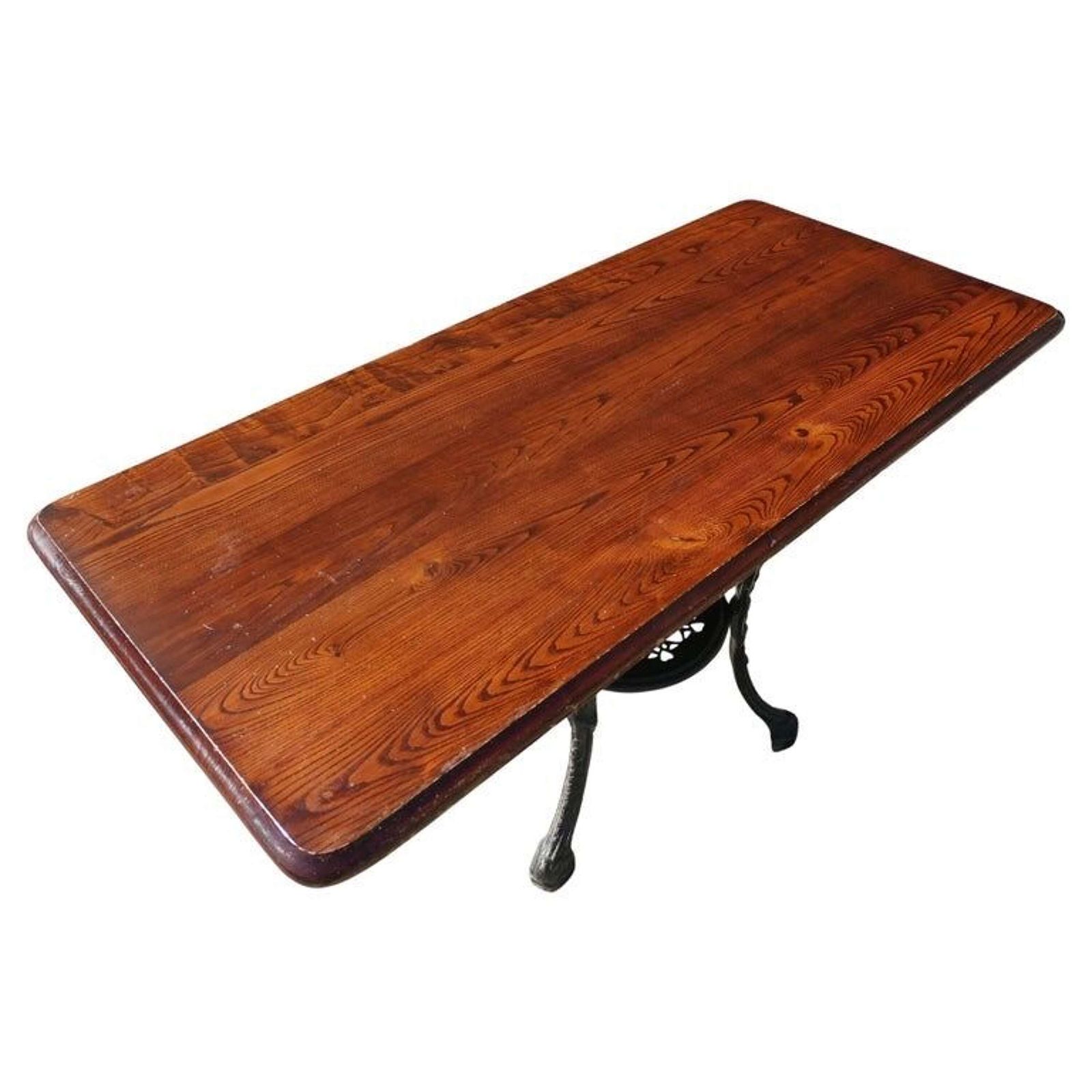 Strong Attractive Cast Iron And Oak Garden Table